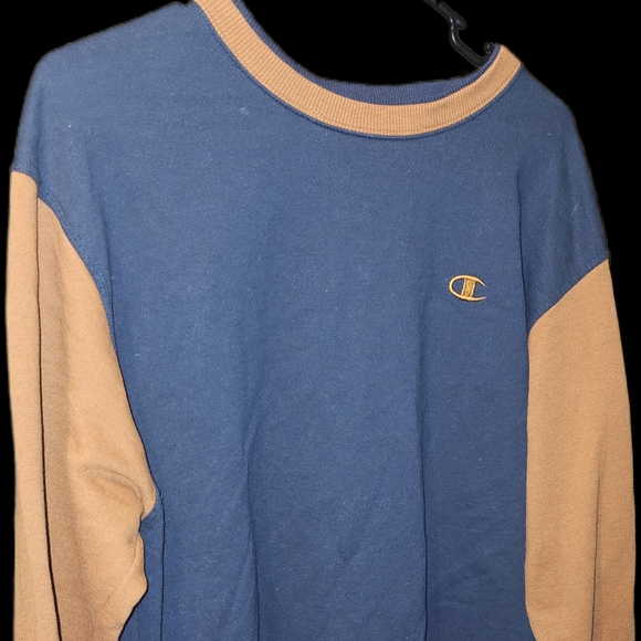 Champion Other - Champion Blue and Tan Sweatshirt With Double Lined Collar
